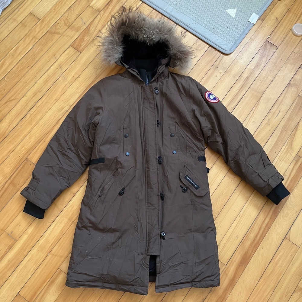 Canada Goose Arctic Program Down Parka Brown Fur Hood Hooded Jacket Xs Tp